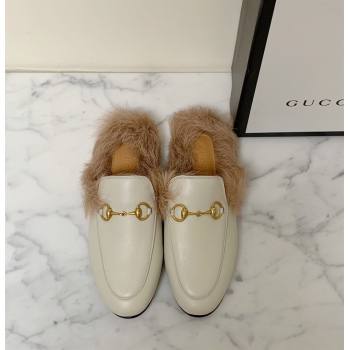 Gucci Leather and Wool Flat Slippers White 2024 1119 (MD-241119090)