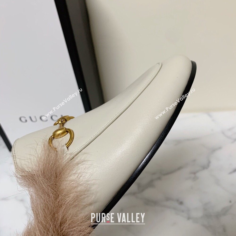 Gucci Leather and Wool Flat Slippers White 2024 1119 (MD-241119090)