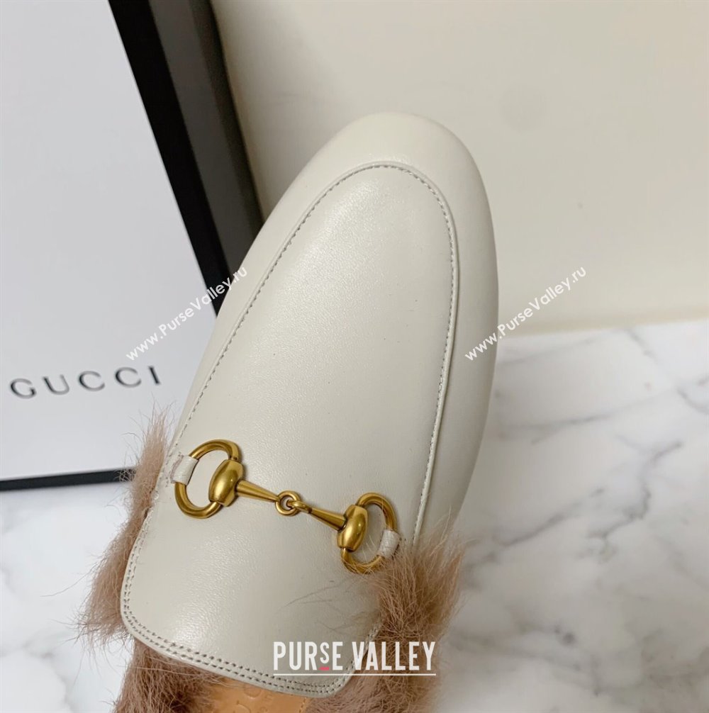 Gucci Leather and Wool Flat Slippers White 2024 1119 (MD-241119090)