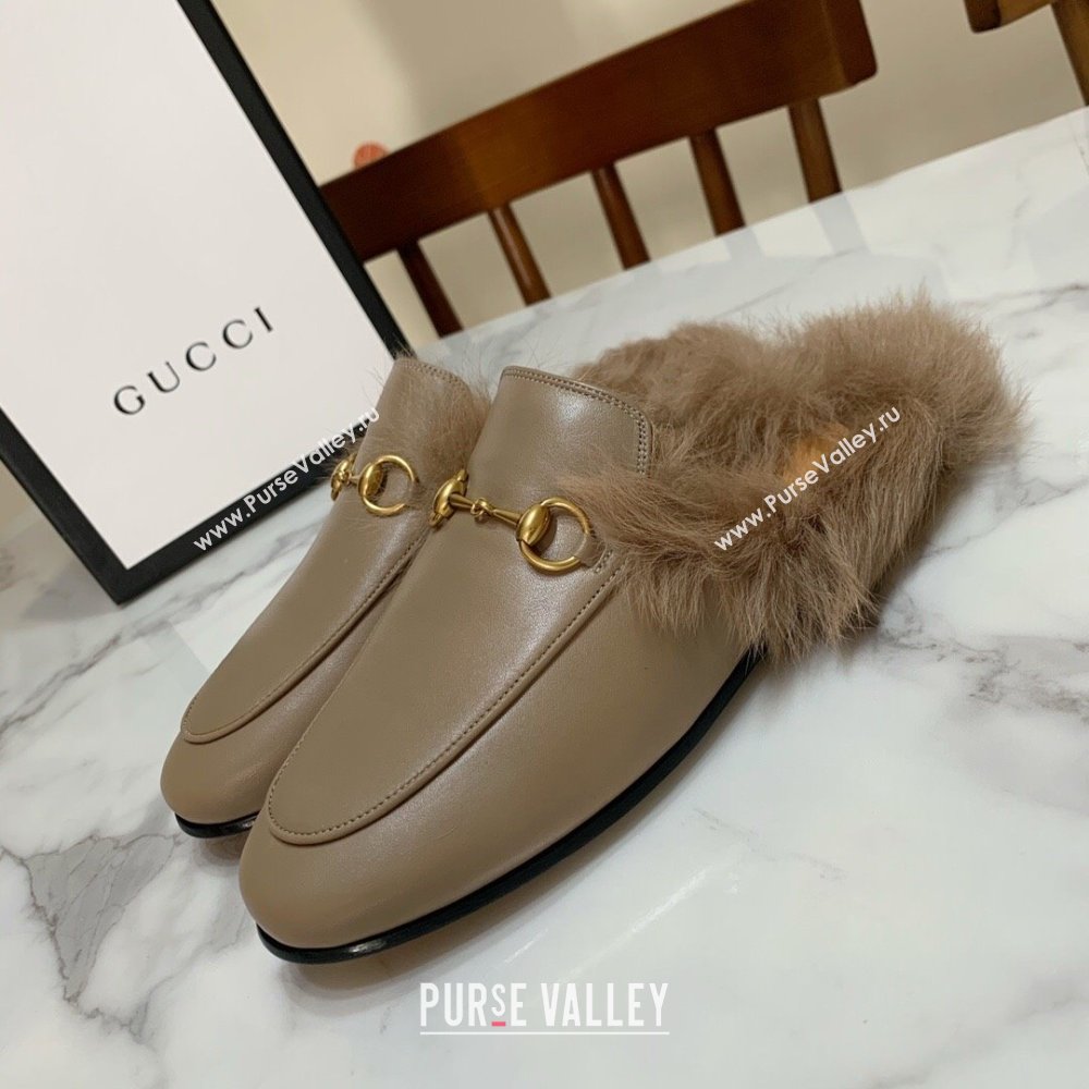 Gucci GG Canvas and Wool Flat Slippers Grey 2024 1119 (MD-241119091)