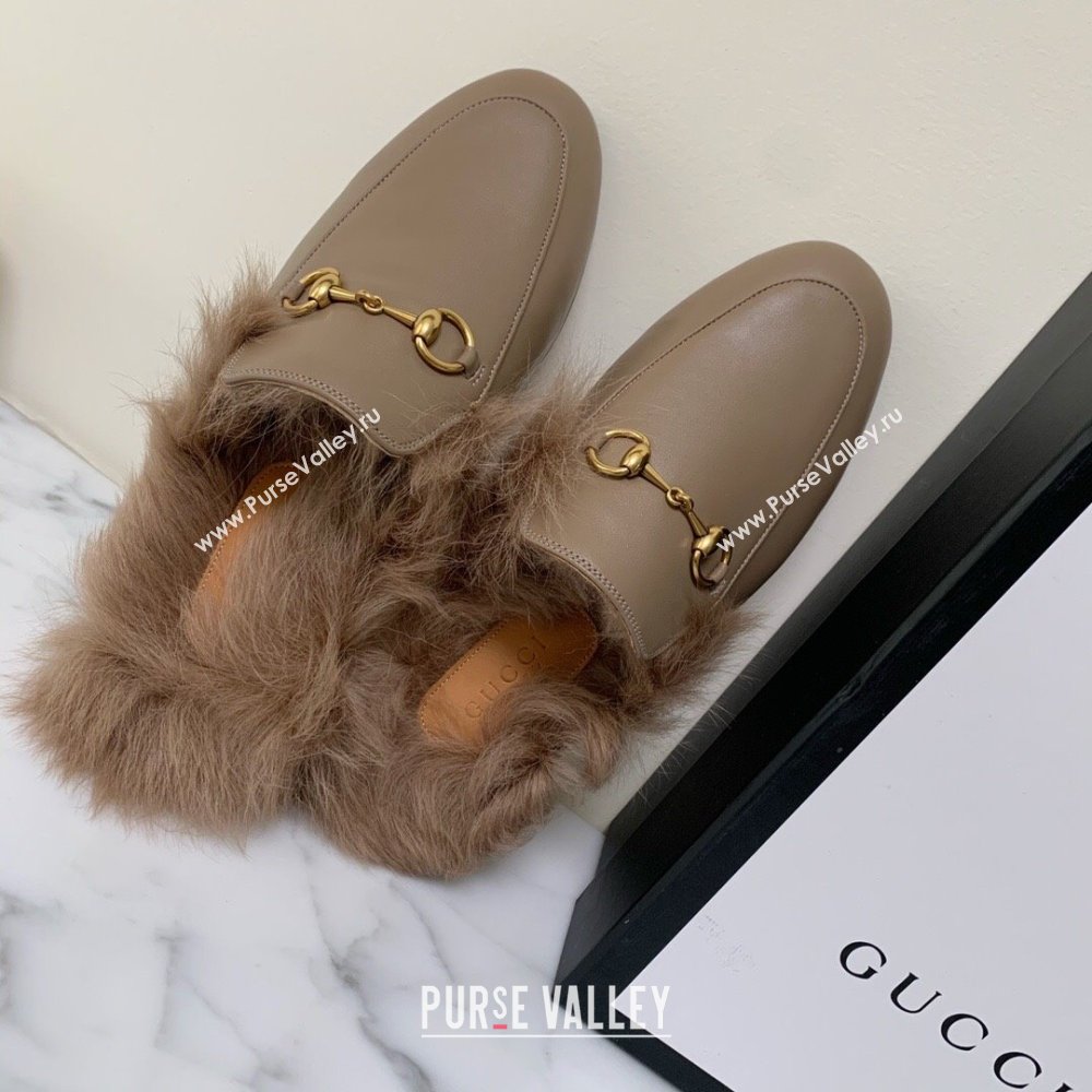 Gucci GG Canvas and Wool Flat Slippers Grey 2024 1119 (MD-241119091)