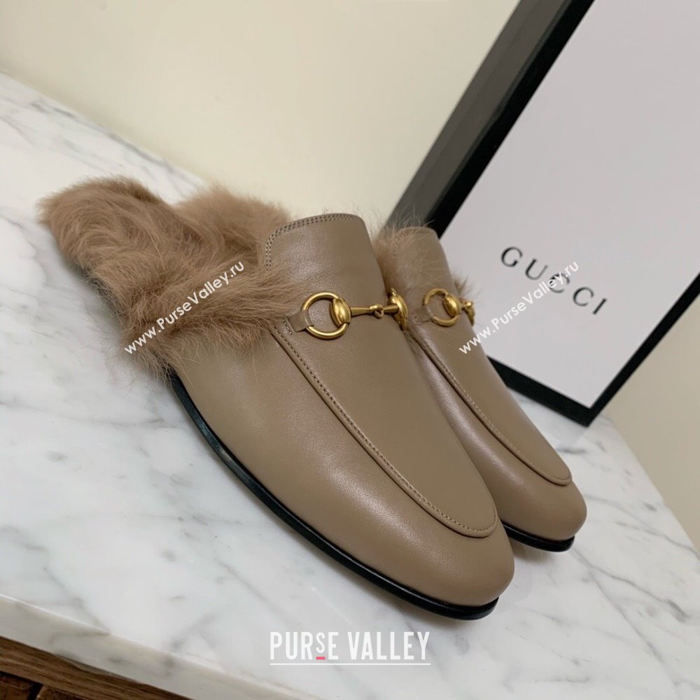 Gucci GG Canvas and Wool Flat Slippers Grey 2024 1119 (MD-241119091)