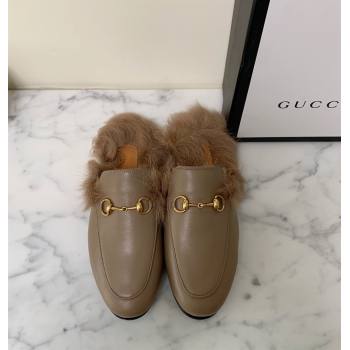 Gucci GG Canvas and Wool Flat Slippers Grey 2024 1119 (MD-241119091)