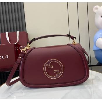 Gucci Blondie Leather Medium Top Handle Bag 815719 Burgundy 2024 (XLU-241211028)