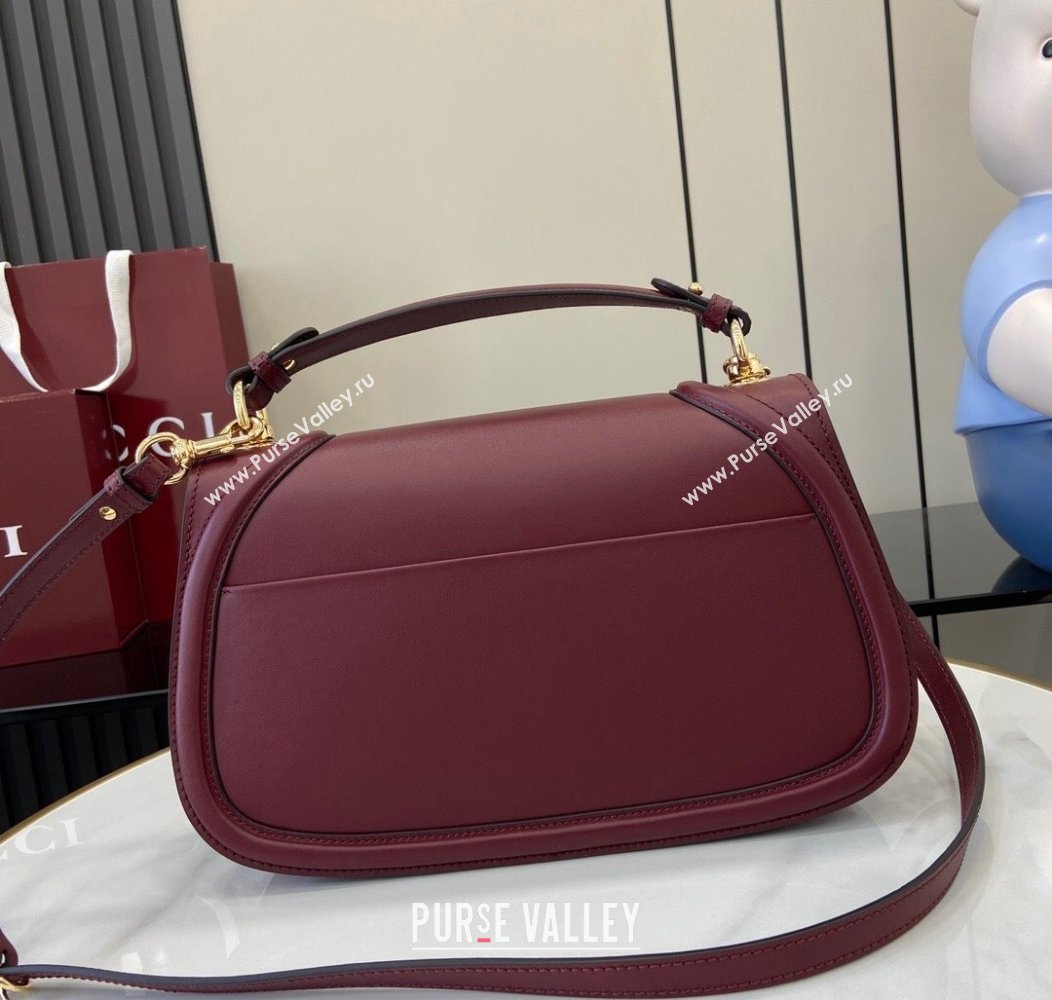 Gucci Blondie Leather Medium Top Handle Bag 815719 Burgundy 2024 (XLU-241211028)