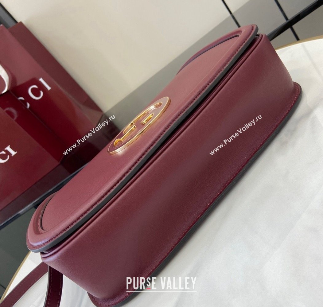 Gucci Blondie Leather Medium Top Handle Bag 815719 Burgundy 2024 (XLU-241211028)