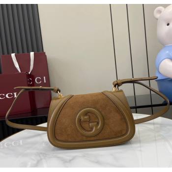 Gucci Blondie Mini Shoulder bag in Suede 815700 Light Brown 2024 (XLU-241211030)