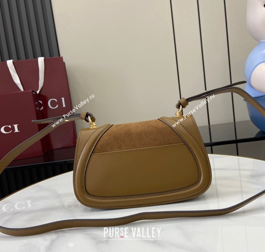 Gucci Blondie Mini Shoulder bag in Suede 815700 Light Brown 2024 (XLU-241211030)