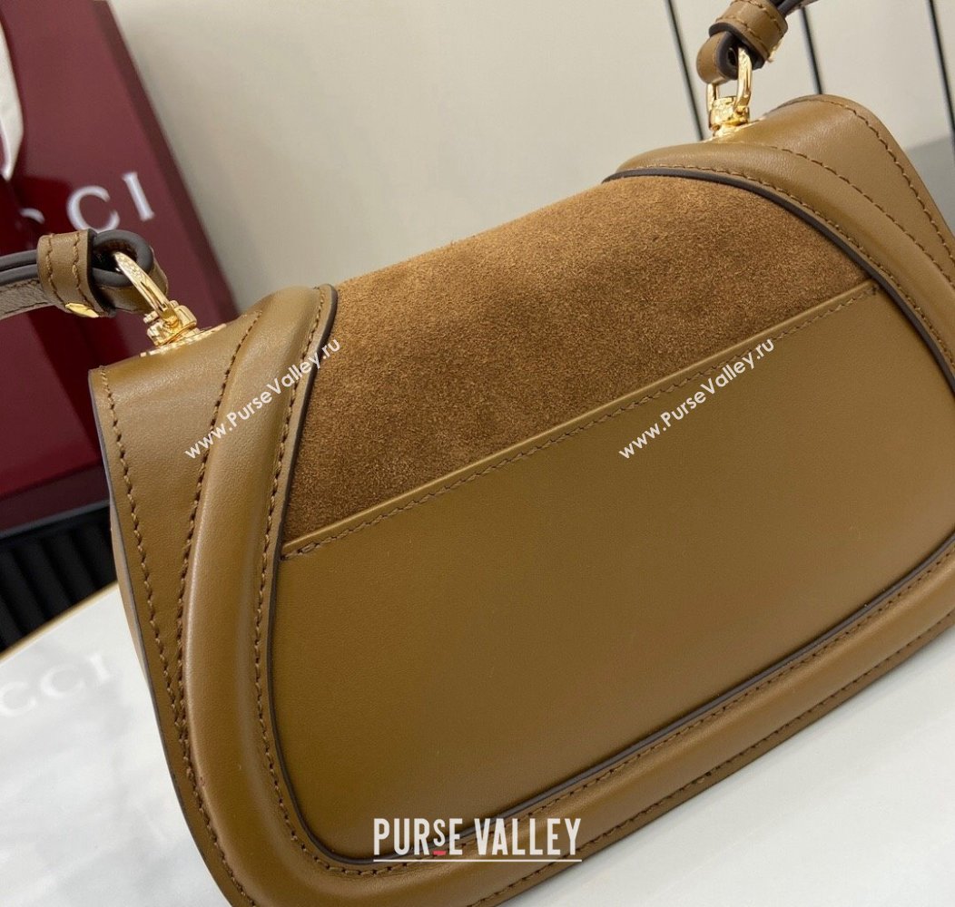 Gucci Blondie Mini Shoulder bag in Suede 815700 Light Brown 2024 (XLU-241211030)