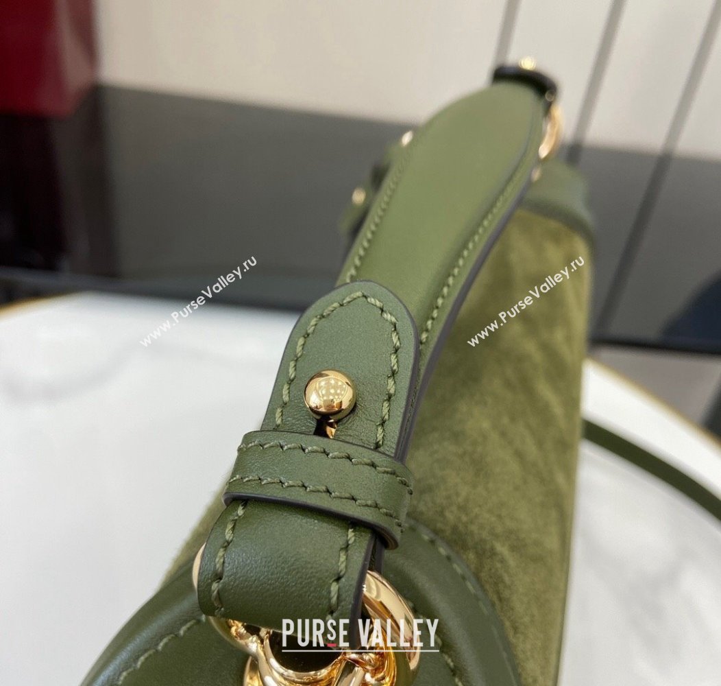 Gucci Blondie Suede Medium Top Handle Bag 815719 Green 2024 (XLU-241211018)