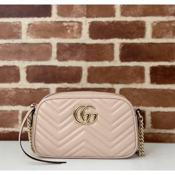 Gucci GG Marmont Leather Small Shoulder Bag Light Pink 447632 2024 (DLH-241211099)