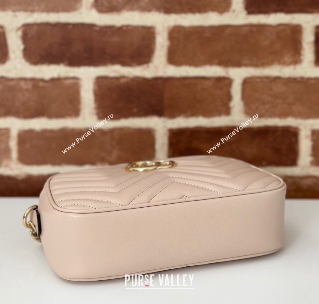 Gucci GG Marmont Leather Small Shoulder Bag Light Pink 447632 2024 (DLH-241211099)