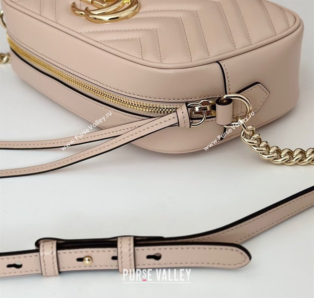 Gucci GG Marmont Leather Small Shoulder Bag Light Pink 447632 2024 (DLH-241211099)