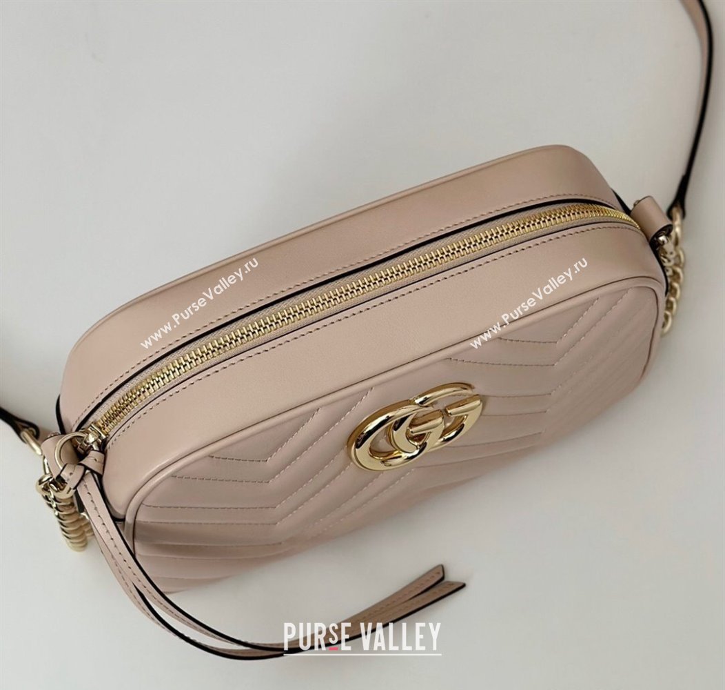 Gucci GG Marmont Leather Small Shoulder Bag Light Pink 447632 2024 (DLH-241211099)