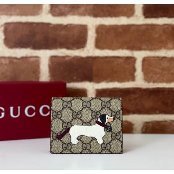 Gucci GG Canvas Mini Wallet with Dog Detail 818767 2024 (DLH-241211044)