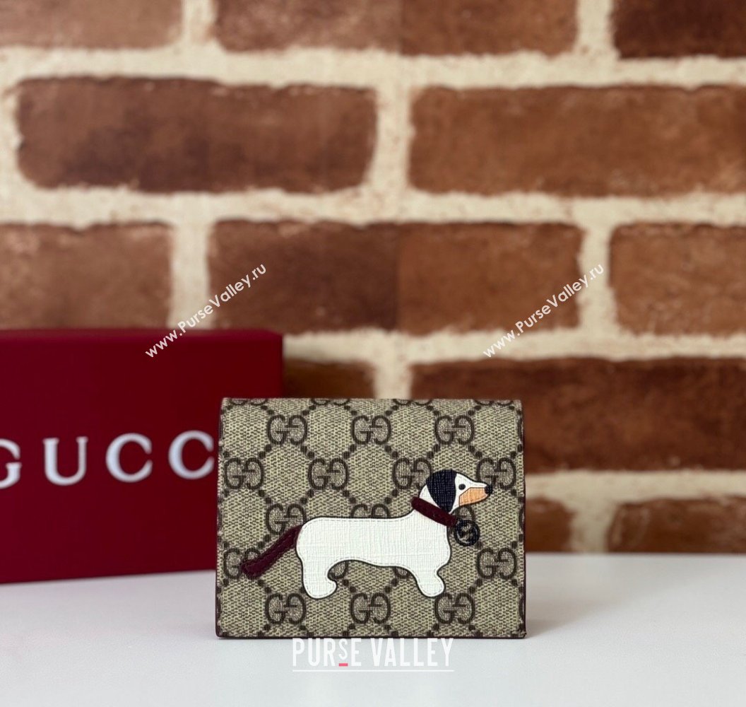 Gucci GG Canvas Mini Wallet with Dog Detail 818767 2024 (DLH-241211044)