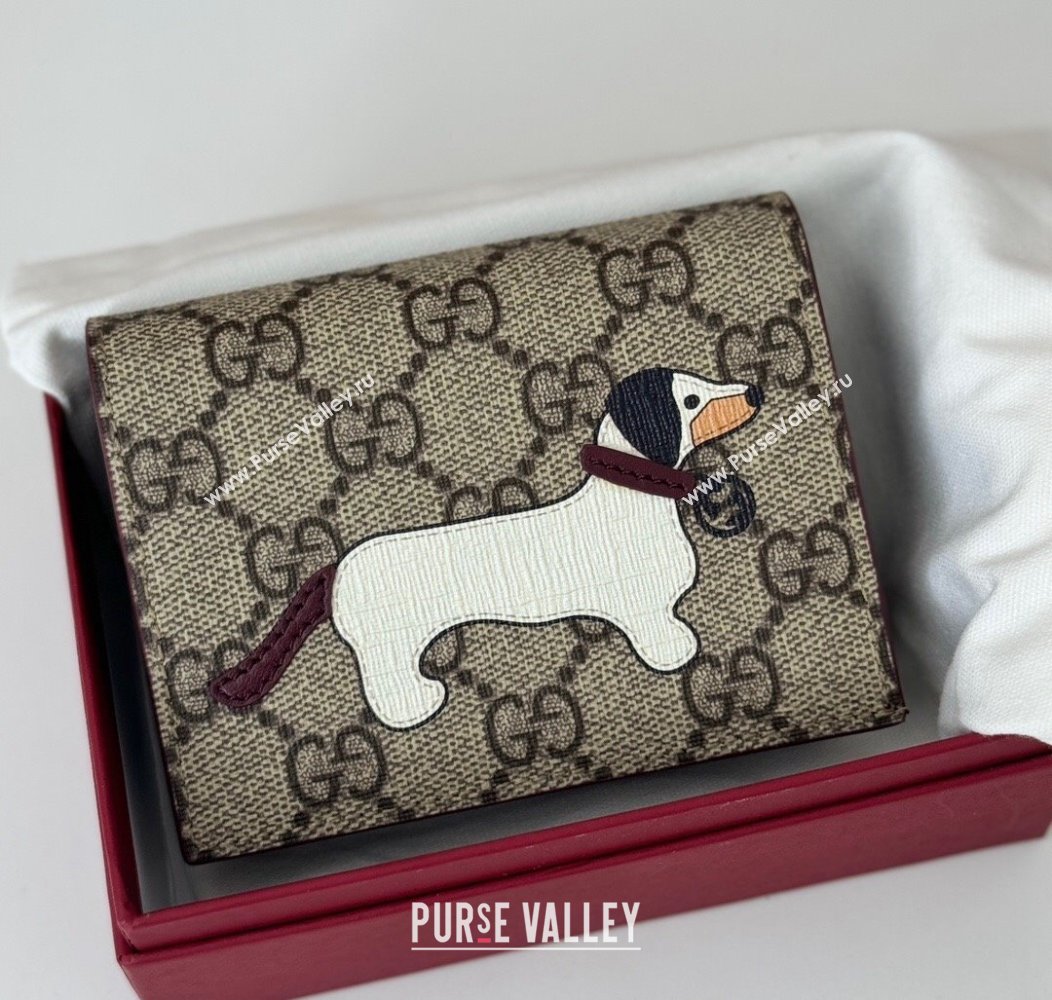 Gucci GG Canvas Mini Wallet with Dog Detail 818767 2024 (DLH-241211044)