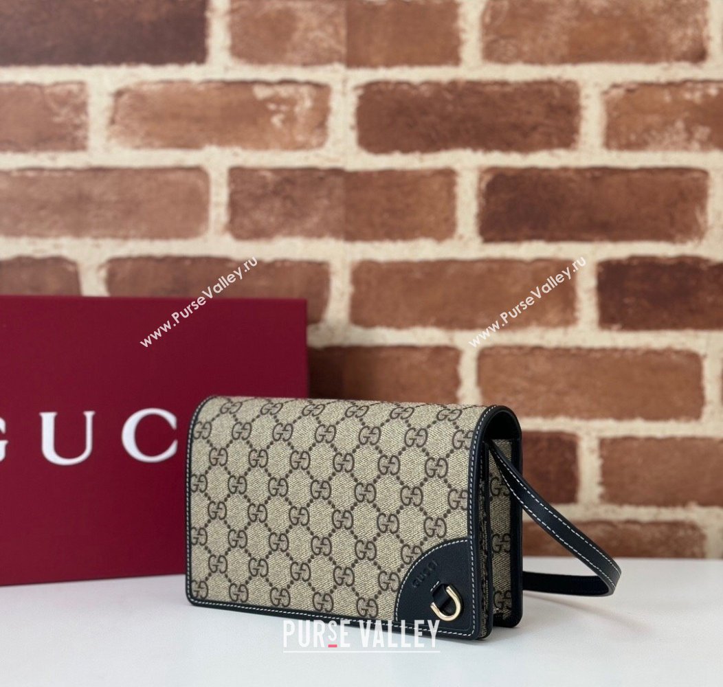 Gucci GG Canvas Emblem Super Mini Shoulder bag Black 2024 820688 (DLH-241211054)