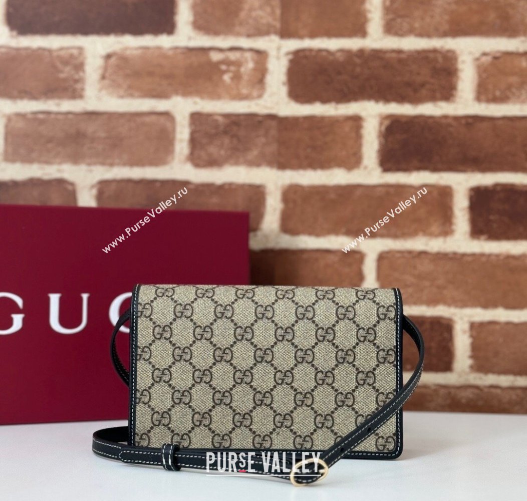 Gucci GG Canvas Emblem Super Mini Shoulder bag Black 2024 820688 (DLH-241211054)