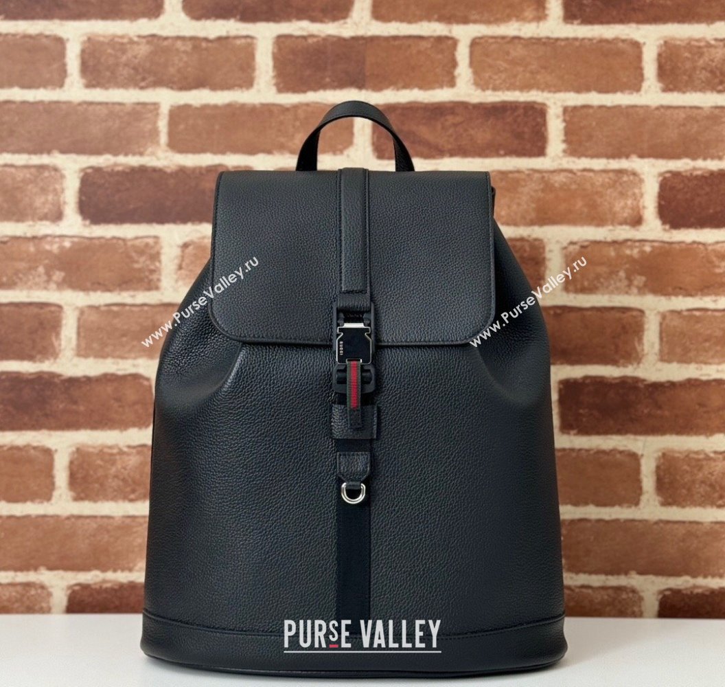 Gucci Mens Leather Large Backpack Bag Black 2024 816750 (DLH-241211109)