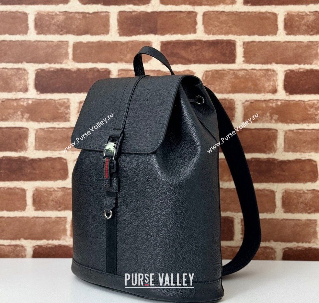 Gucci Mens Leather Large Backpack Bag Black 2024 816750 (DLH-241211109)