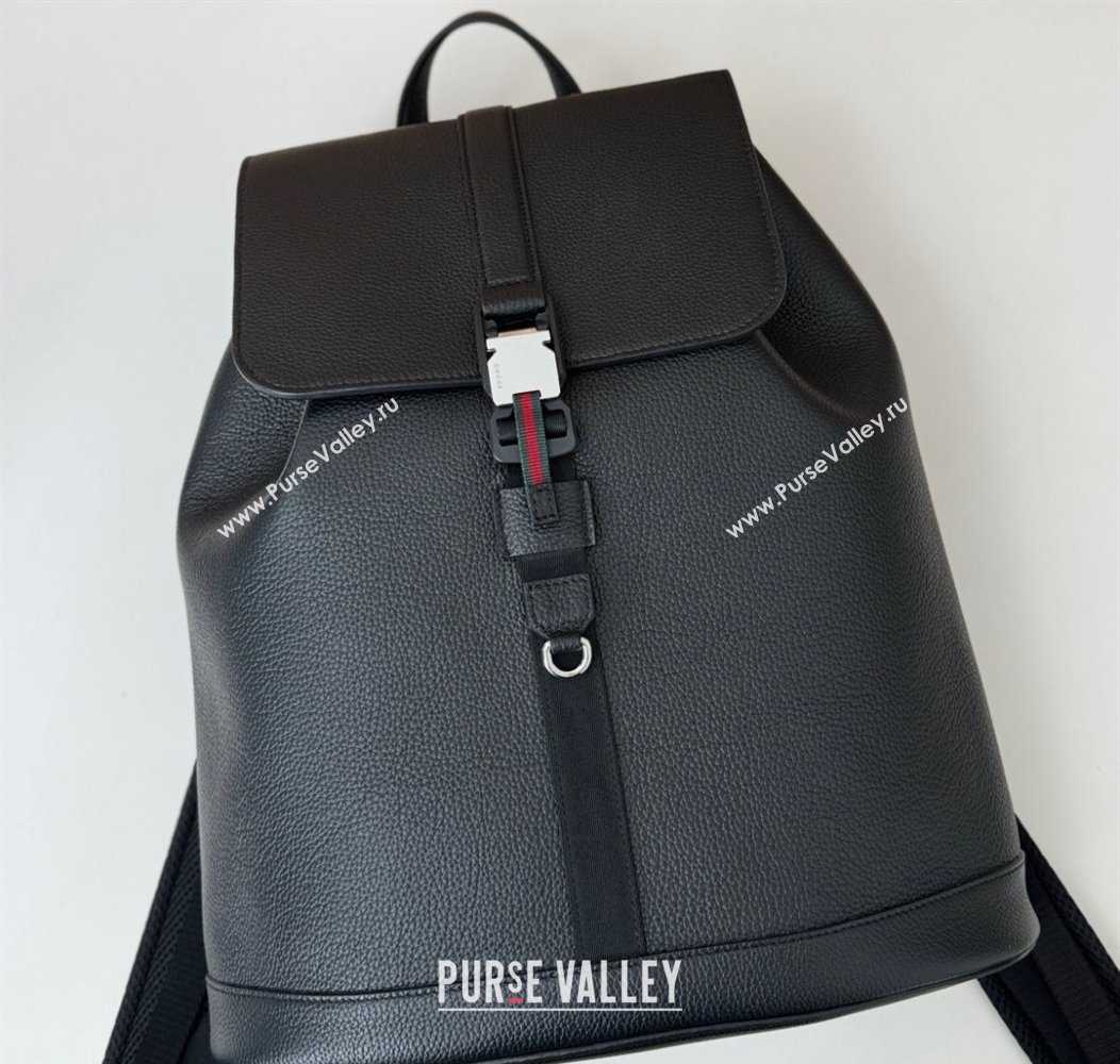 Gucci Mens Leather Large Backpack Bag Black 2024 816750 (DLH-241211109)