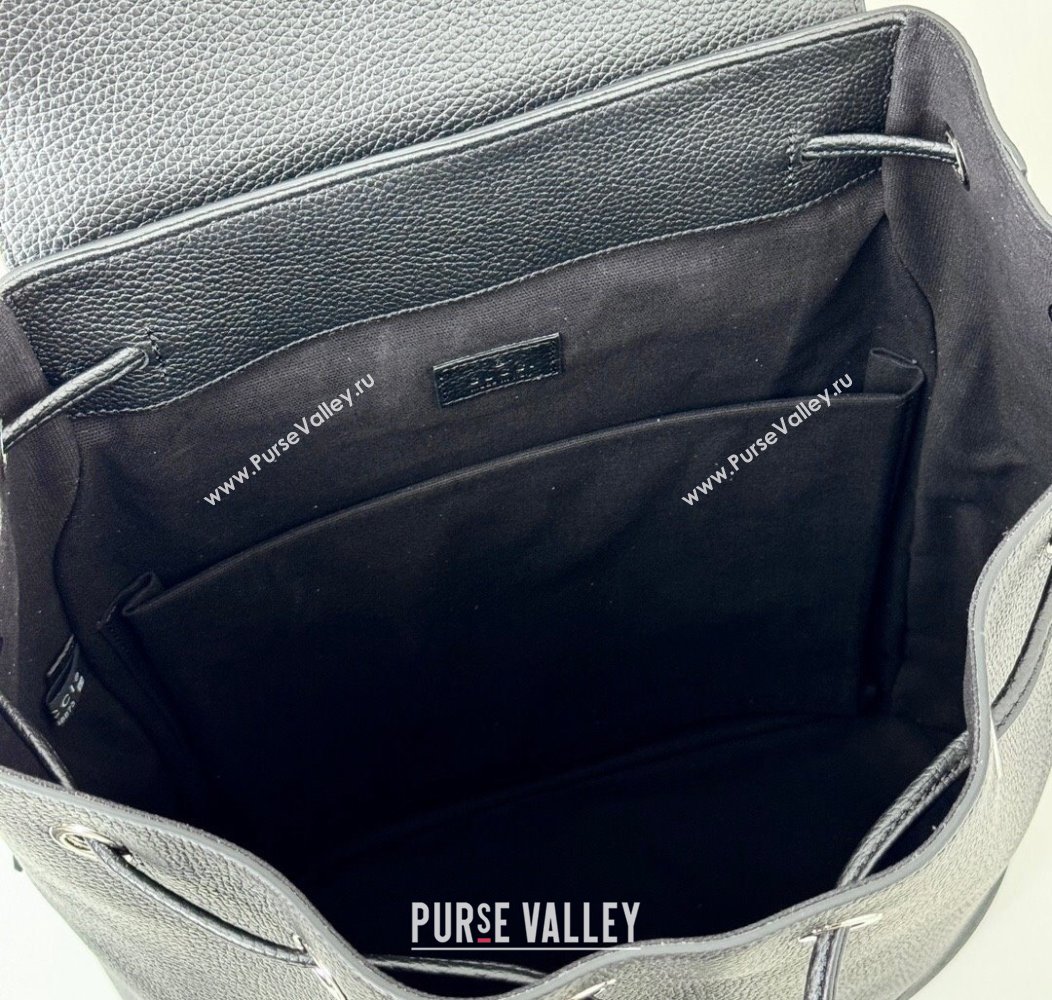 Gucci Mens Leather Large Backpack Bag Black 2024 816750 (DLH-241211109)