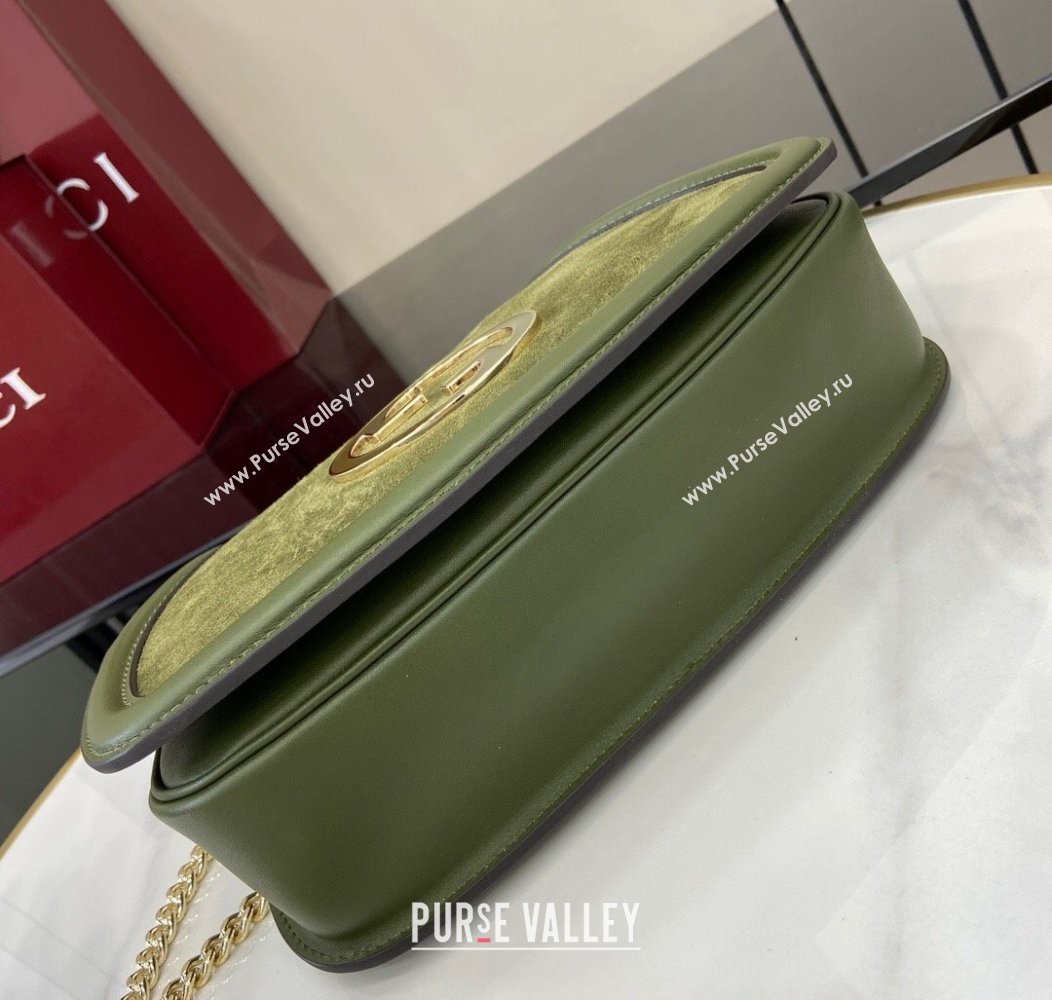 Gucci Blondie Suede Small Shoulder Bag Green 2024 815715 (XLU-241211022)