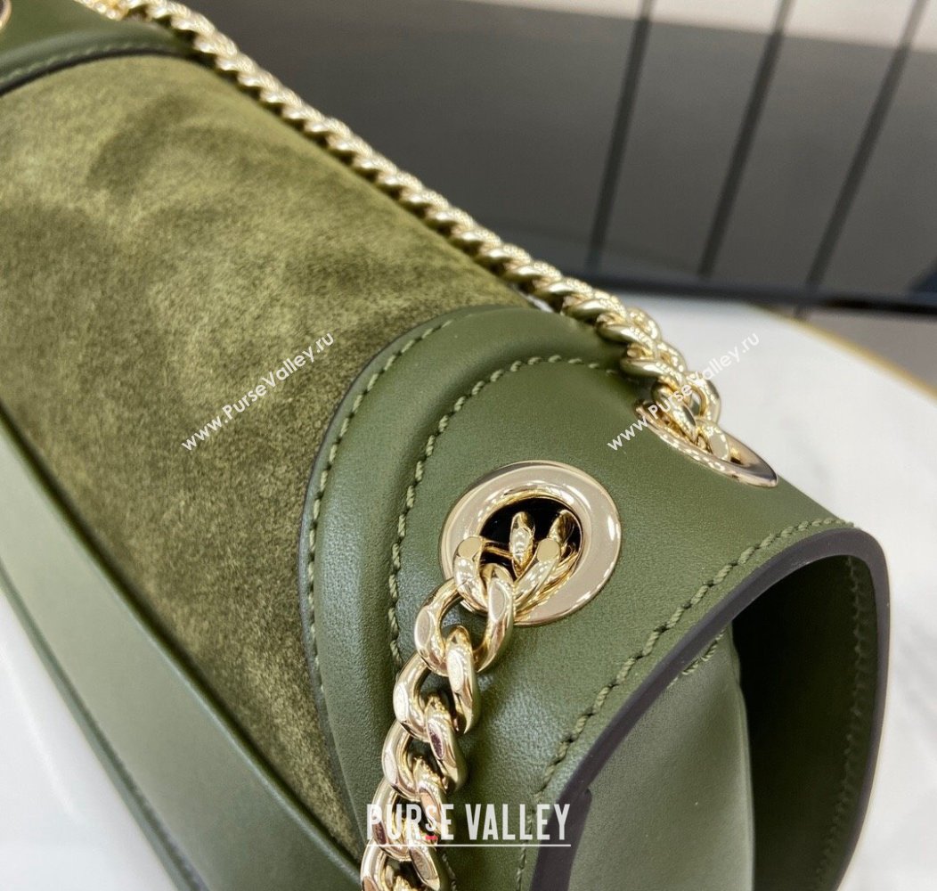 Gucci Blondie Suede Small Shoulder Bag Green 2024 815715 (XLU-241211022)