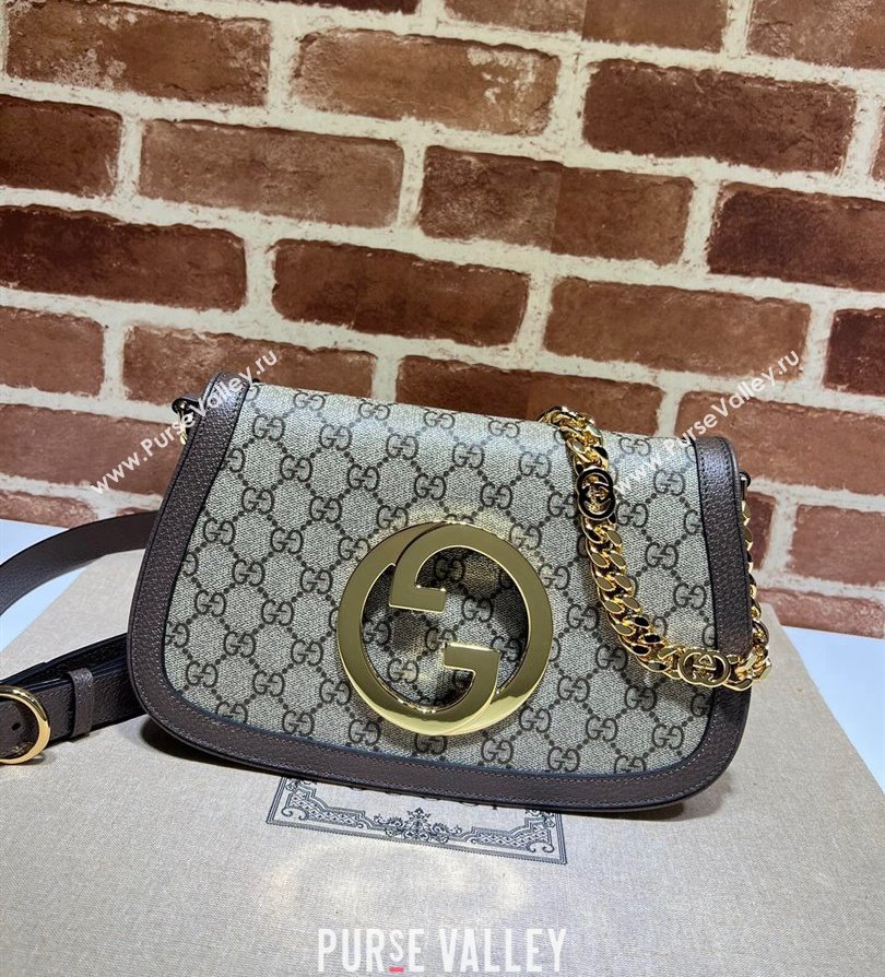 Gucci Blondie GG Canvas Shoulder Bag with Interlocking G 699268 Brown 2024 (DLH-241211032)