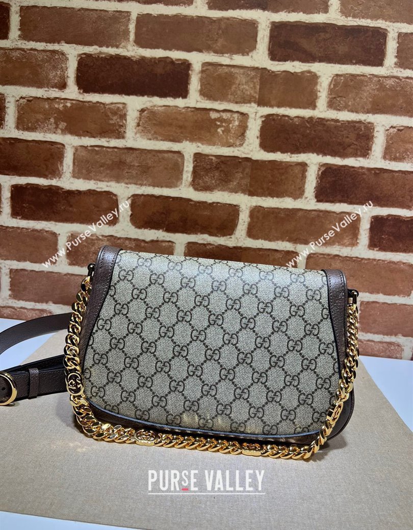 Gucci Blondie GG Canvas Shoulder Bag with Interlocking G 699268 Brown 2024 (DLH-241211032)