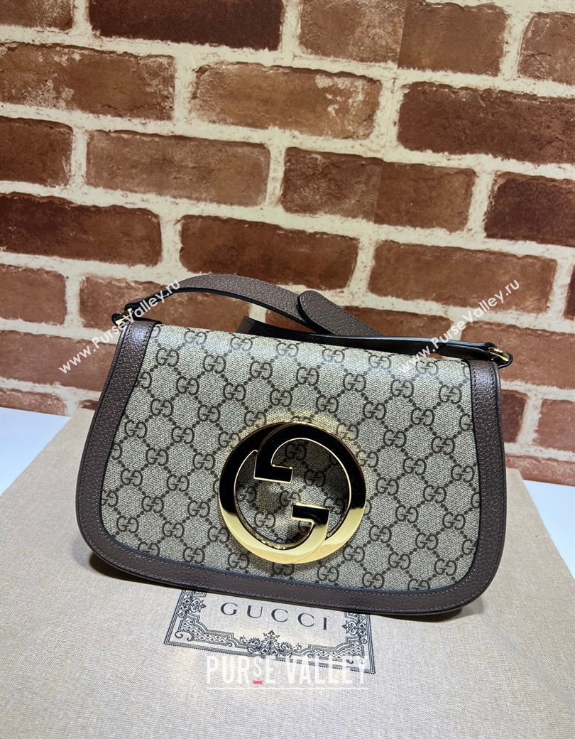 Gucci Blondie GG Canvas Shoulder Bag with Interlocking G 699268 Brown 2024 (DLH-241211032)