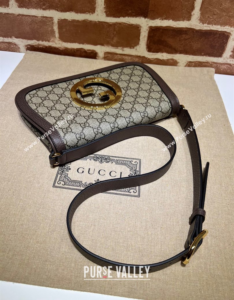 Gucci Blondie GG Canvas Shoulder Bag with Interlocking G 699268 Brown 2024 (DLH-241211032)