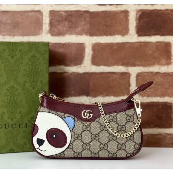 Gucci GG Canvas Mini bag with Panda Detail 2024 ‎818763 (DLH-241211056)