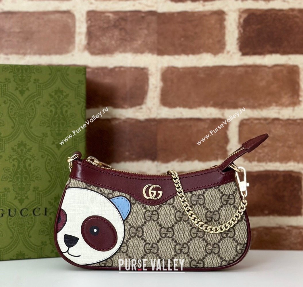 Gucci GG Canvas Mini bag with Panda Detail 2024 ‎818763 (DLH-241211056)