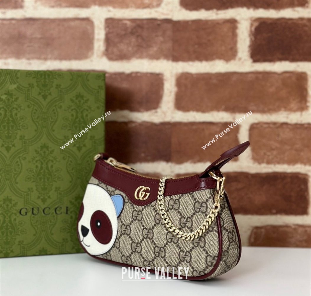 Gucci GG Canvas Mini bag with Panda Detail 2024 ‎818763 (DLH-241211056)