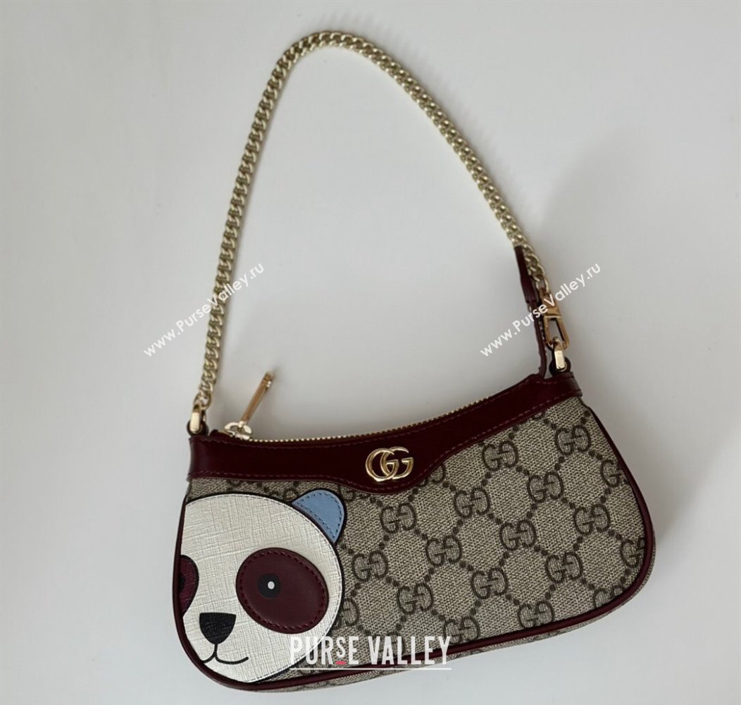 Gucci GG Canvas Mini bag with Panda Detail 2024 ‎818763 (DLH-241211056)