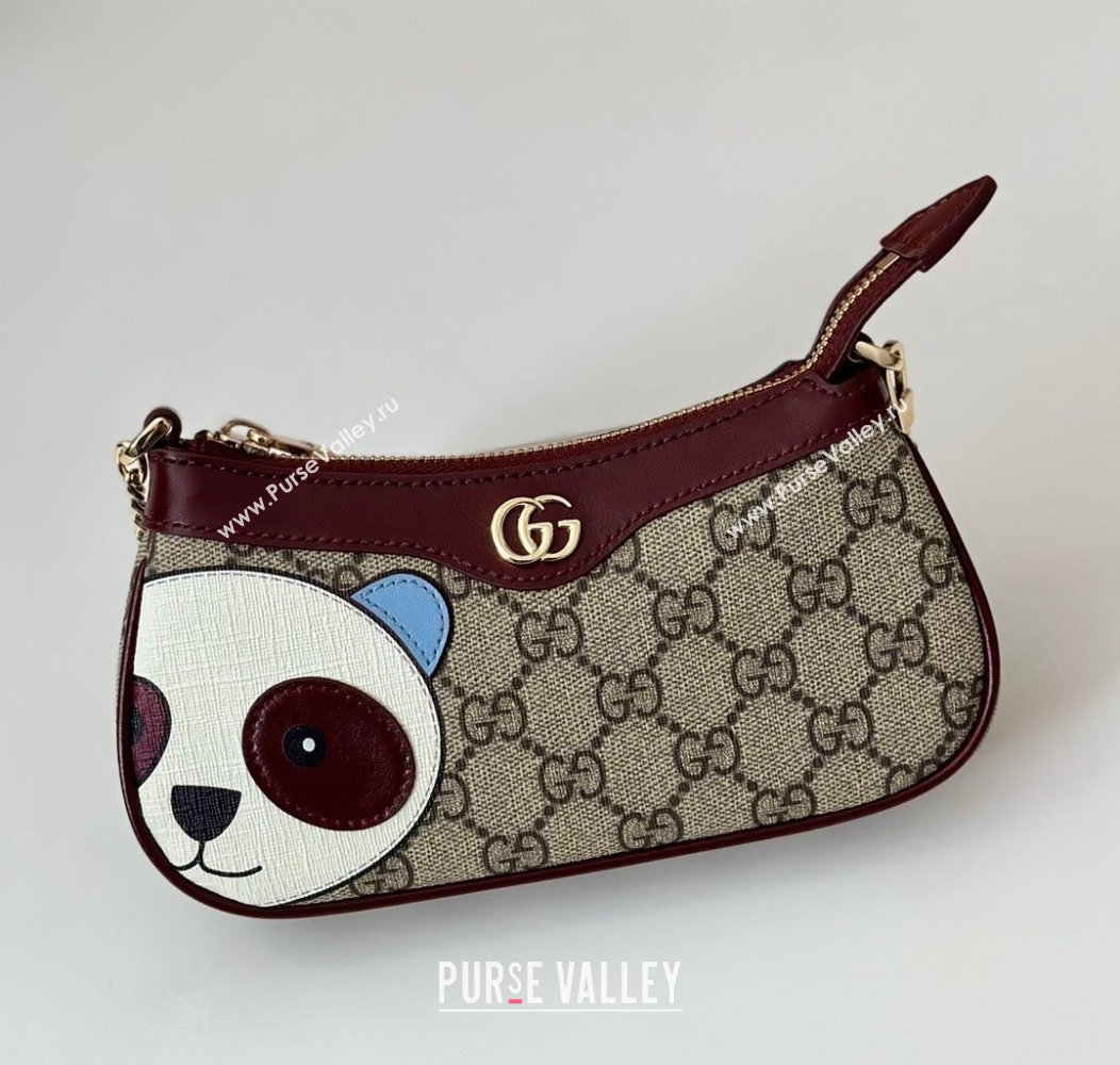 Gucci GG Canvas Mini bag with Panda Detail 2024 ‎818763 (DLH-241211056)