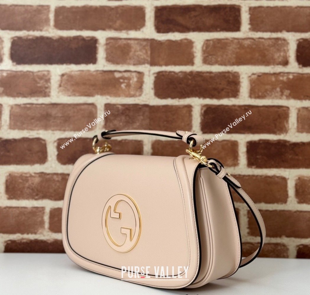 Gucci Blondie Leather Medium Top Handle Bag 815719 Light Pink 2024 (DLH-250117094)