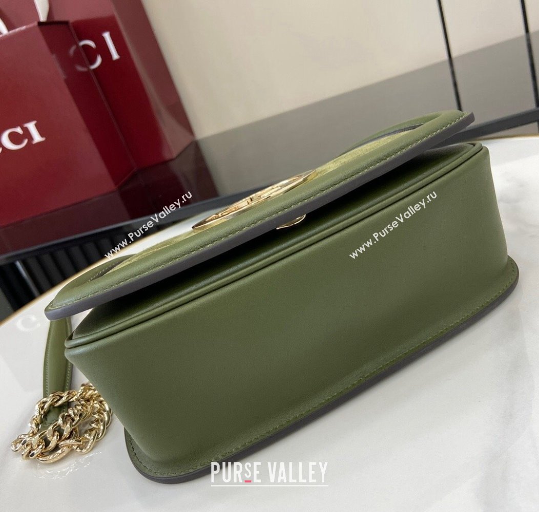 Gucci Blondie Mini Shoulder Bag in Suede Green 2024 815711 (XLU-241211025)