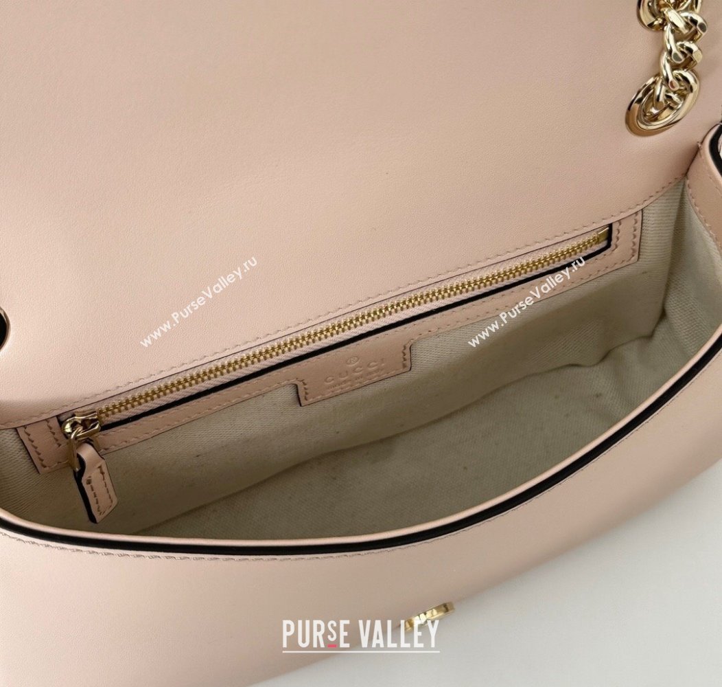 Gucci Blondie Leather Small Shoulder Bag Light Pink 2024 815715 (DLH-241211023)