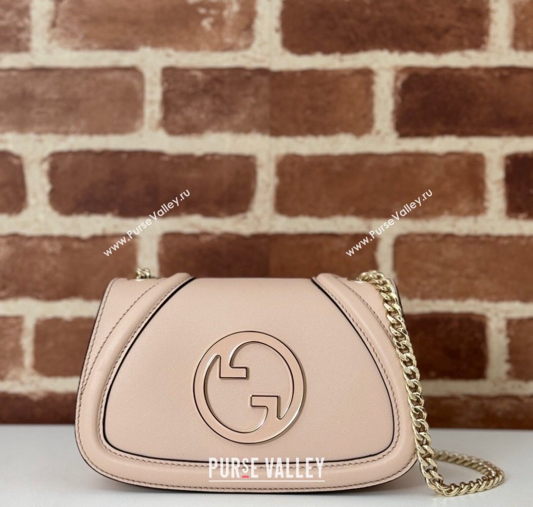 Gucci Blondie Mini Shoulder Bag in Leather Light Pink 2024 815711 (DLH-241211027)