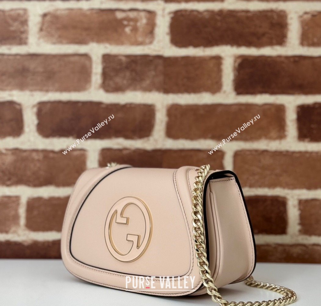 Gucci Blondie Mini Shoulder Bag in Leather Light Pink 2024 815711 (DLH-241211027)