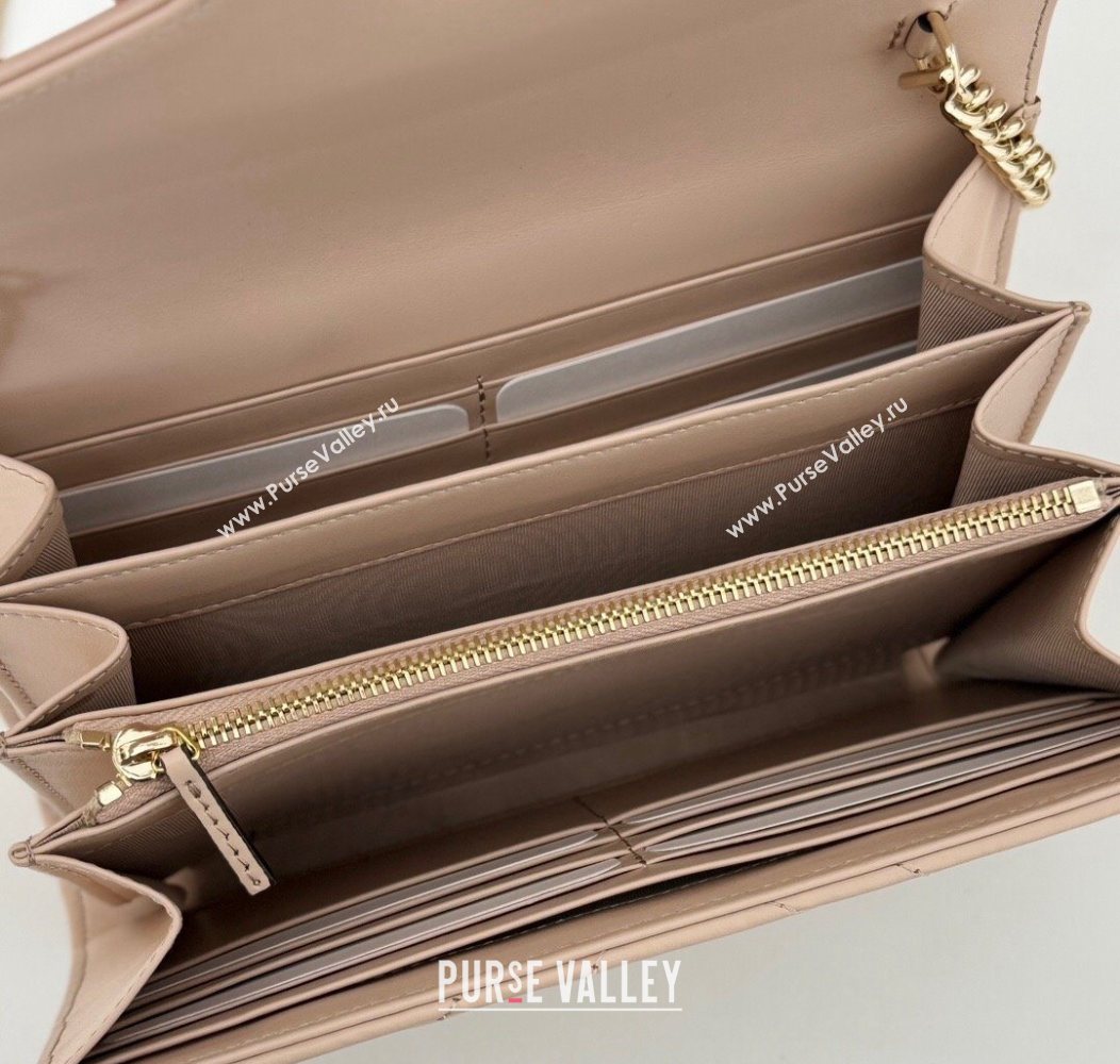 Gucci GG Marmont Chevron Leather Chain Mini Bag 474575 Light Pink 2025 (DLH-250930088)