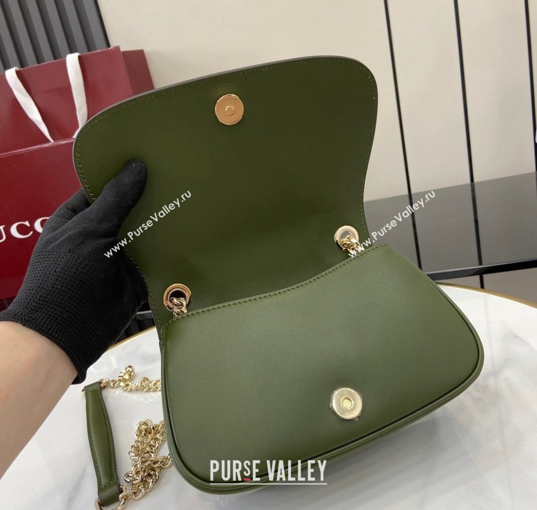 Gucci Blondie Mini Shoulder Bag in Suede Green 2024 815711 (XLU-241211025)