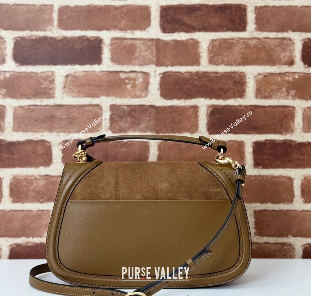 Gucci Blondie Suede Medium Top Handle Bag 815719 Light Brown 2024 (DLH-250117090)