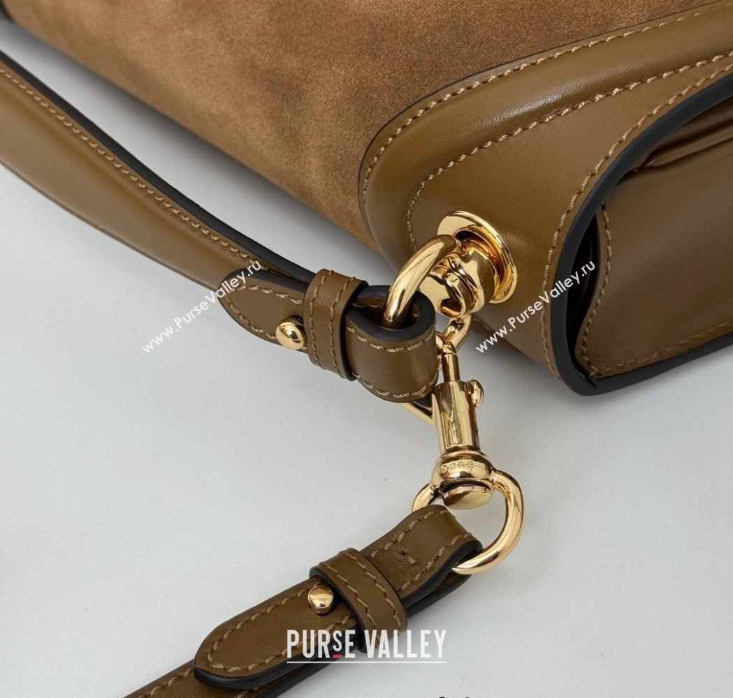 Gucci Blondie Suede Medium Top Handle Bag 815719 Light Brown 2024 (DLH-250117090)