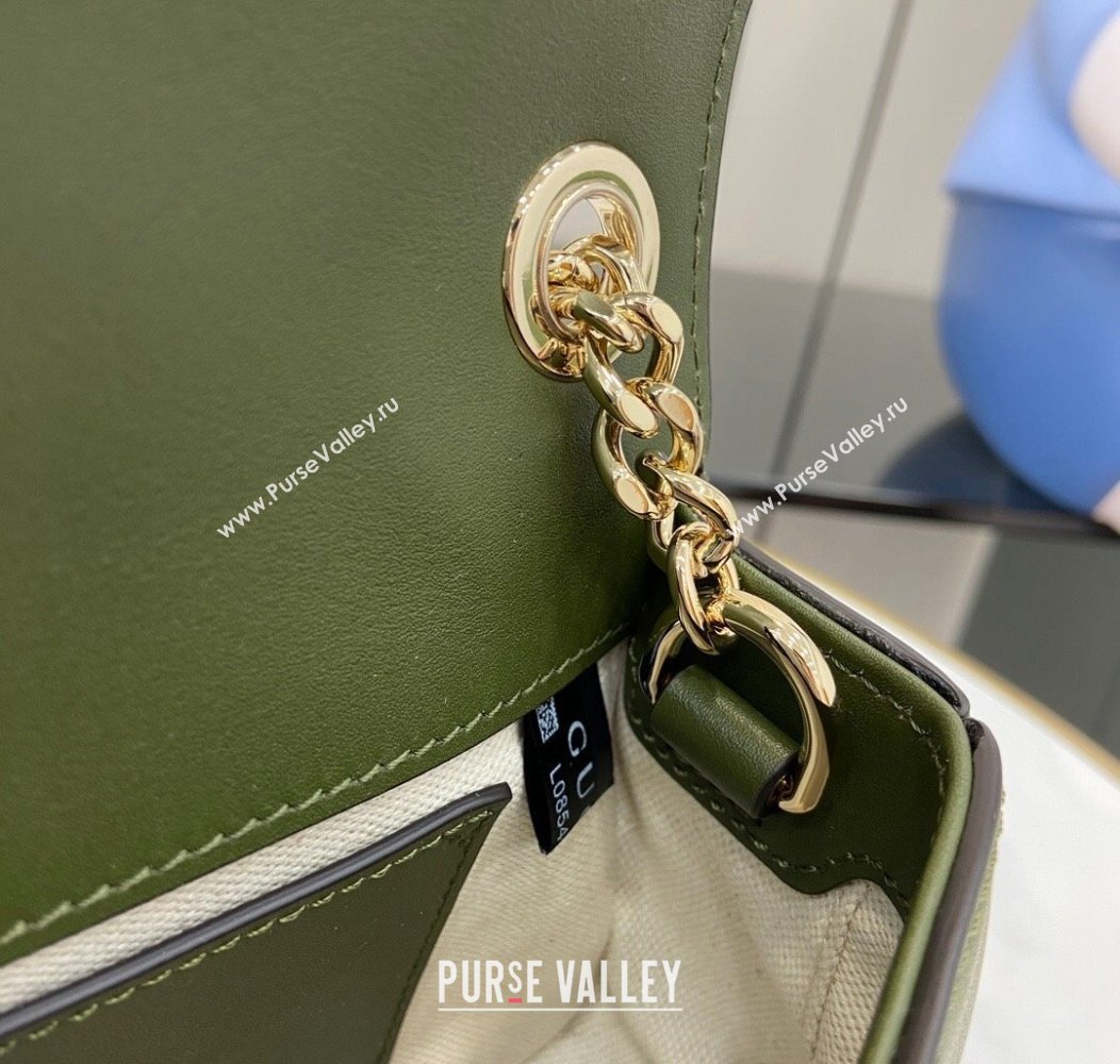 Gucci Blondie Mini Shoulder Bag in Suede Green 2024 815711 (XLU-241211025)