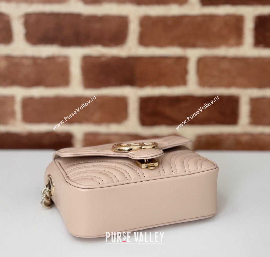 Gucci GG Marmont Leather Mini Top Handle Bag 811238 Light Pink 2024 (DLH-241211084)