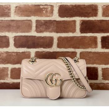 Gucci GG Marmont Matelasse Leather Mini Bag 446744 Light Pink 2024 (DLH-241211091)